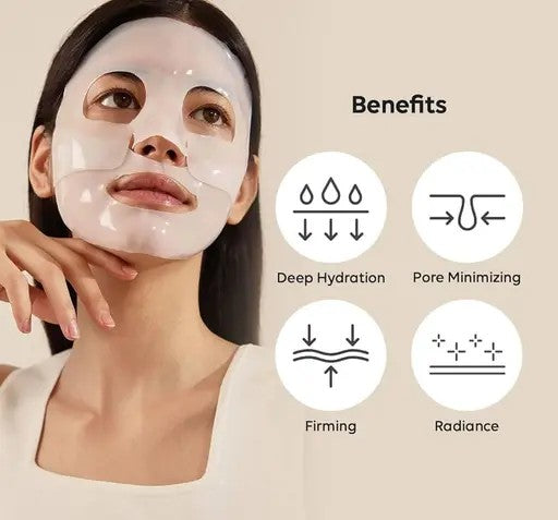 Bio-Collagen Overnight Face Mask – Korean Glass Skin Hydrogel Mask for Deep Hydration, Pigmentation Care, Anti-Aging & Pore Minimizing | Vitamin E & Centella
