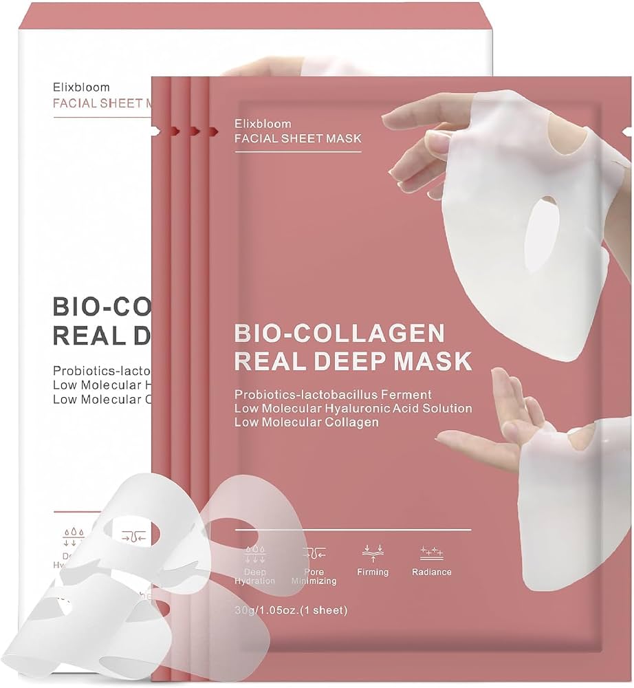 Bio-Collagen Overnight Face Mask – Korean Glass Skin Hydrogel Mask for Deep Hydration, Pigmentation Care, Anti-Aging & Pore Minimizing | Vitamin E & Centella