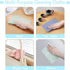 20PCS Disposable Microfiber Cleaning Cloths – Soft, Reusable Kitchen Towels in Tissue-Box Dispenser | Multi-Purpose Absorbent Rags for Household, Dishes, Hands & Surfaces