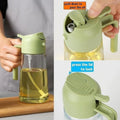 2-in-1 Oil Sprayer and Dispenser Bottle Glass Oil Spray Bottle for Kitchen, Air Fryer, Cooking, BBQ, Salad & Roasting (500ml)