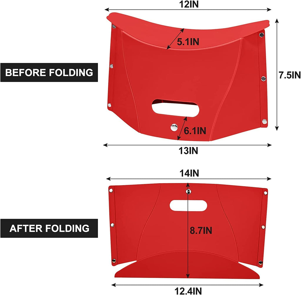 Sturdy & Lite Weight for Train Subway Camping Portable Folding Plastic Paper Stool for Hiking Fishing Opens Easily, Easy to Carry (Pack of 1, Red)