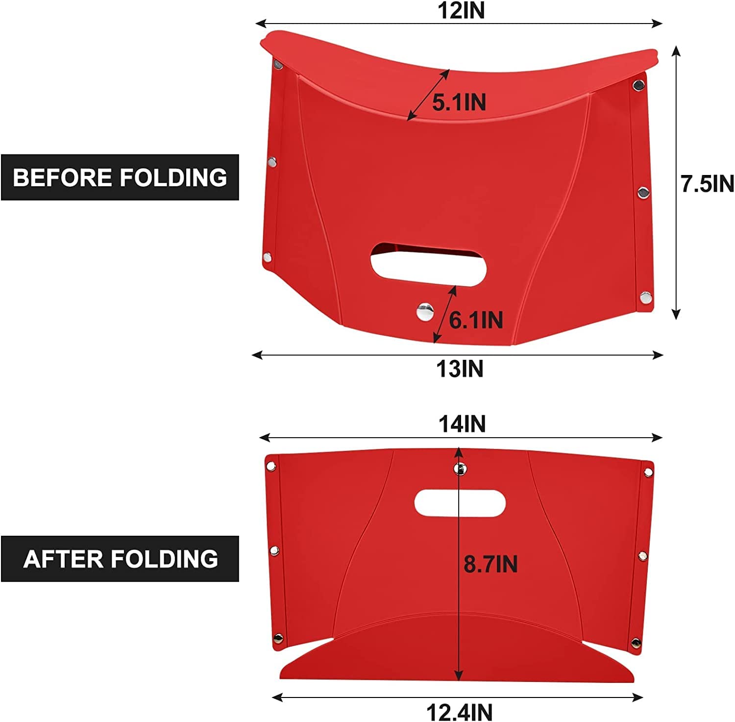 Sturdy & Lite Weight for Train Subway Camping Portable Folding Plastic Paper Stool for Hiking Fishing Opens Easily, Easy to Carry (Pack of 1, Red)