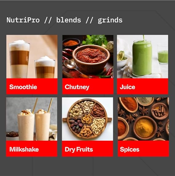 NutriPro Juicer Mixer Grinder - Smoothie Maker - 500 Watts (2 Jars & 1 Blade, Silver)