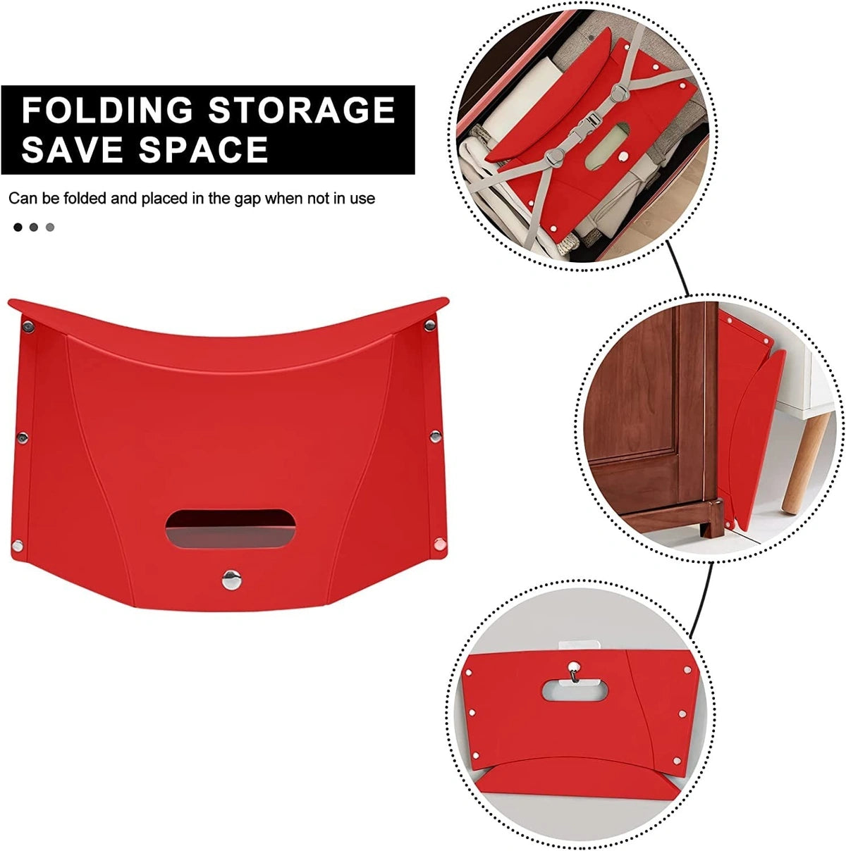Sturdy & Lite Weight for Train Subway Camping Portable Folding Plastic Paper Stool for Hiking Fishing Opens Easily, Easy to Carry (Pack of 1, Red)
