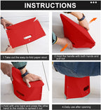 Sturdy & Lite Weight for Train Subway Camping Portable Folding Plastic Paper Stool for Hiking Fishing Opens Easily, Easy to Carry (Pack of 1, Red)
