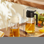 2-in-1 Oil Sprayer and Dispenser Bottle Glass Oil Spray Bottle for Kitchen, Air Fryer, Cooking, BBQ, Salad & Roasting (500ml)