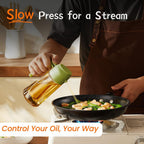2-in-1 Oil Sprayer and Dispenser Bottle Glass Oil Spray Bottle for Kitchen, Air Fryer, Cooking, BBQ, Salad & Roasting (500ml)