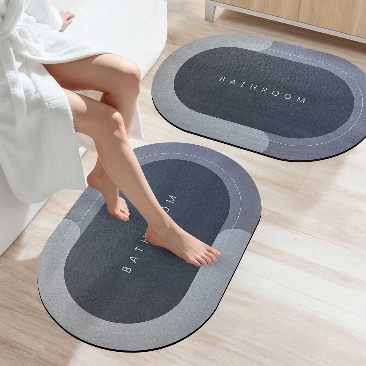 Super Absorbent Floor Mat Soft Carpet Non-Slip Bathing Room Rug Door Mat 40x60cm