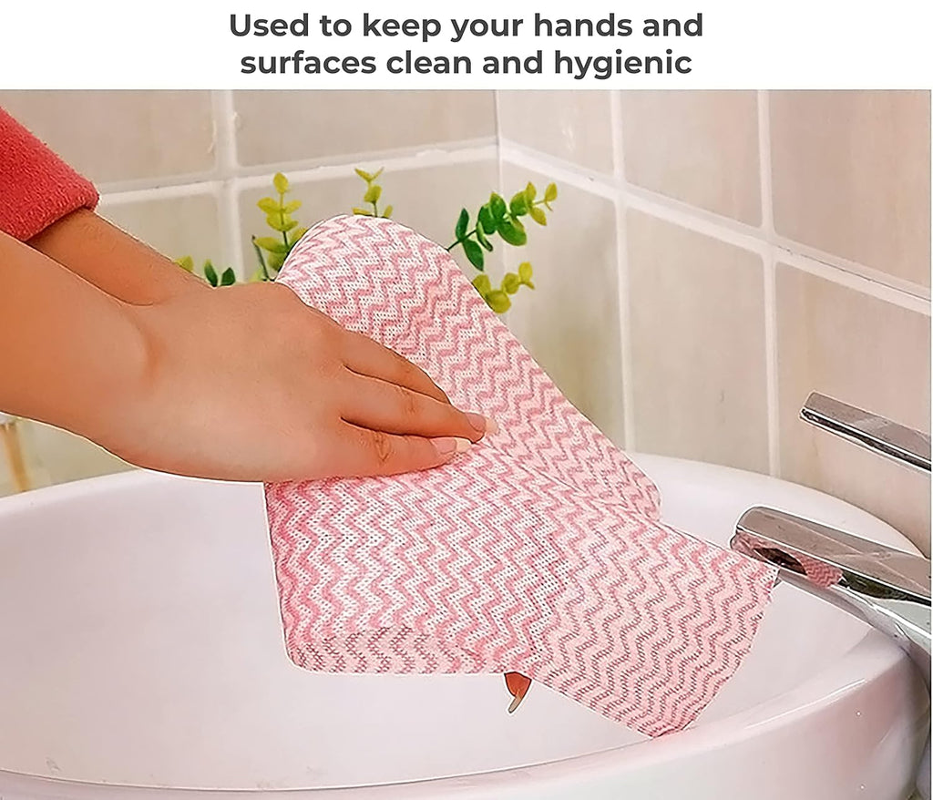 MasteelfCA Roll of 50pcs Disposable Nonstick Wiping Rags House Cleaning Cloth Kitchen Dish Dishcloth (Random Color)