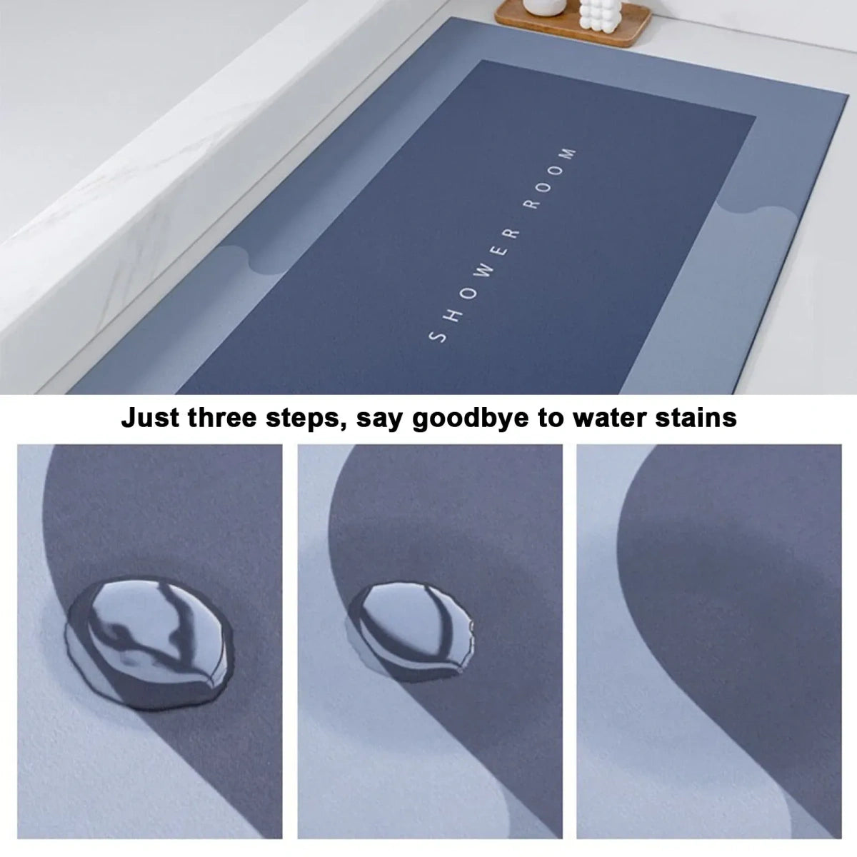 Super Absorbent Floor Mat Soft Carpet Non-Slip Bathing Room Rug Door Mat 40x60cm