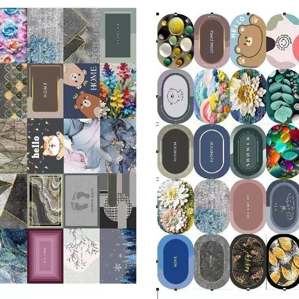 Super Absorbent Floor Mat Soft Carpet Non-Slip Bathing Room Rug Door Mat 40x60cm